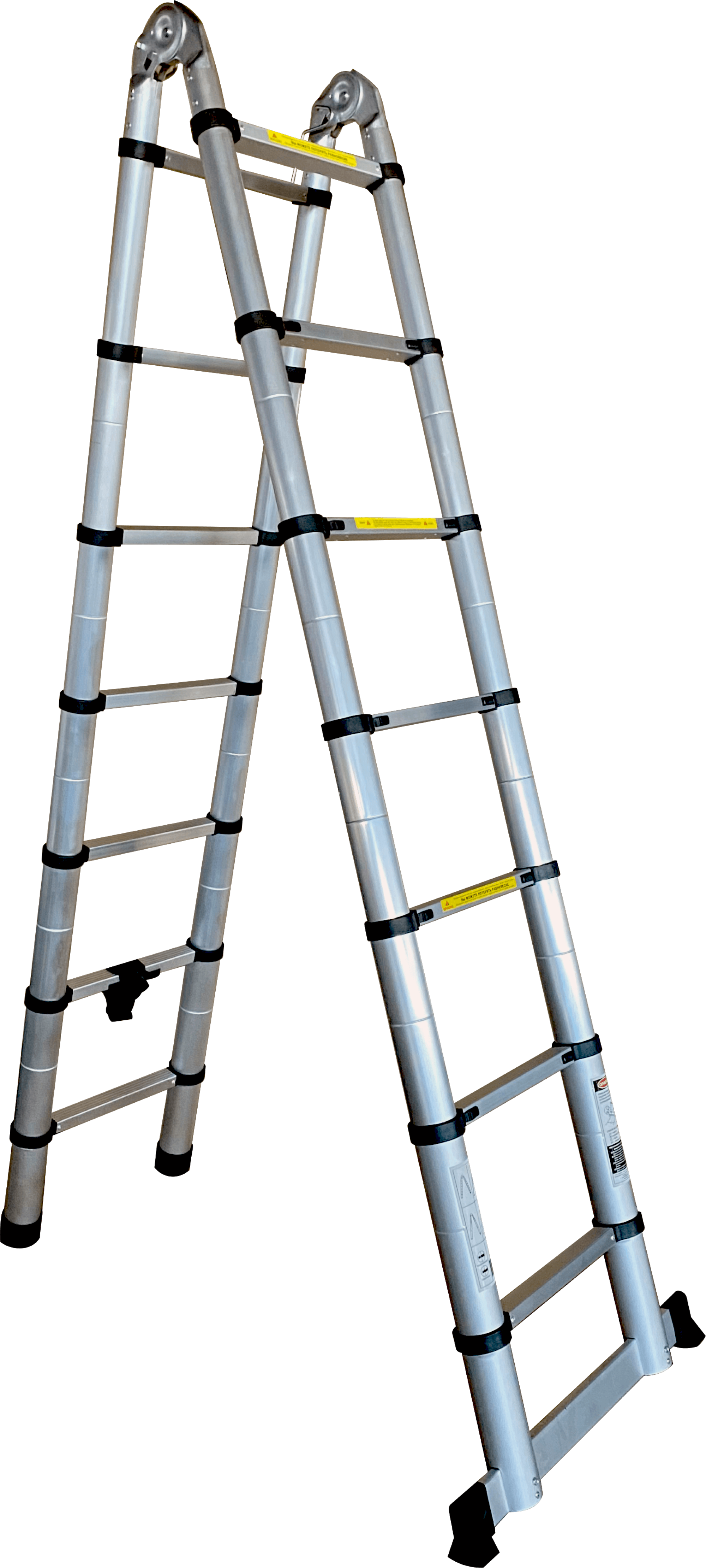 Двухсторонняя телескопическая лестница с шарниром 2,2+2,2 м  (7+7 ступ) ALUMET DTLH 2.2 - Вид №2