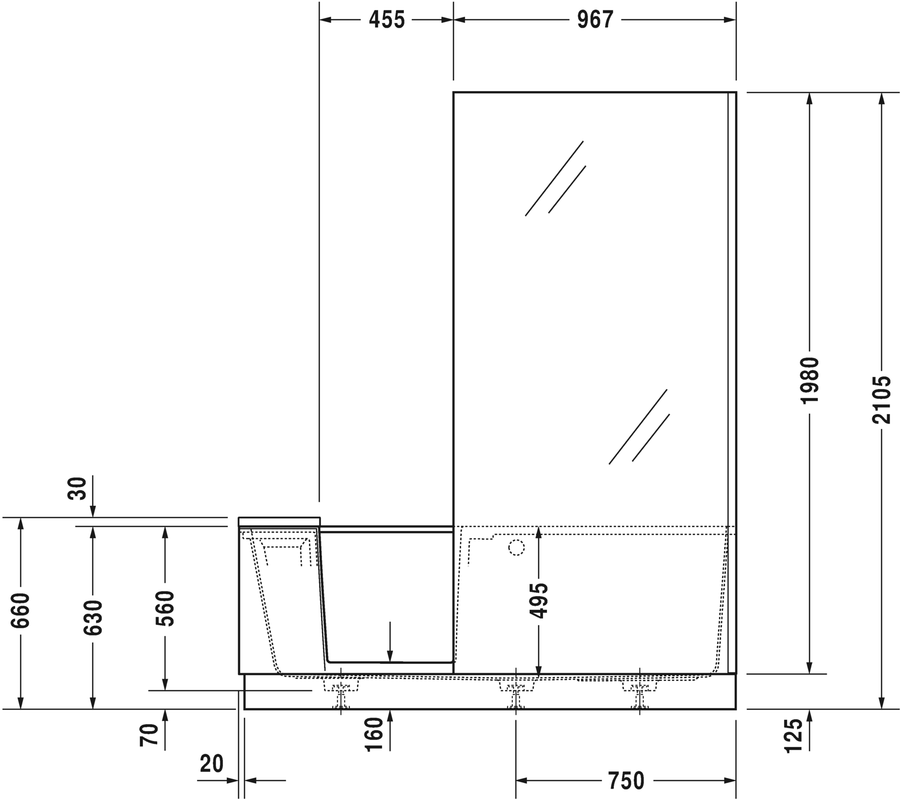 700404..0000000 Shower + Bath Ванна Белый Alpin Duravit  - Вид №2