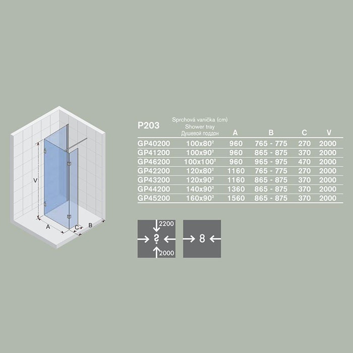 GP40200 Неподвижная стенка Riho Polar Santreyd - Вид №2