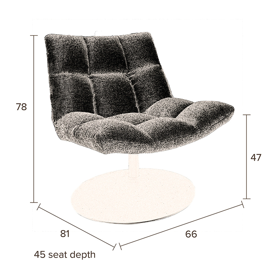 Кресло Bar светло-серое Dutchbone 3100029 - Вид №5