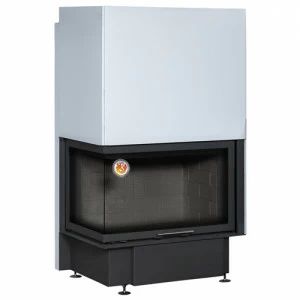 Каминная топка Экокамин Дельта 800LB угловая левая с черным шамотом