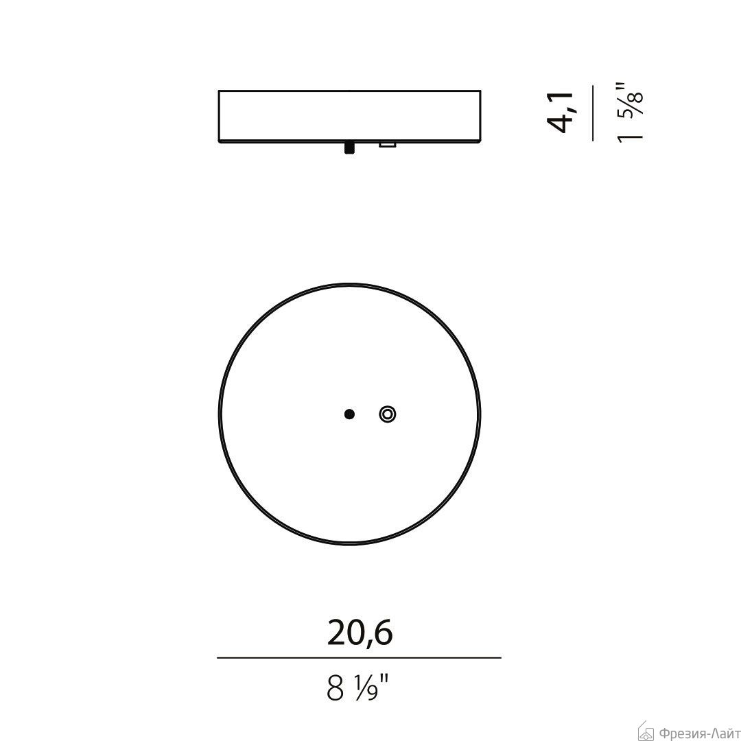 Panzeri XM03330.511.0002 Canopy for 1 fix. titan потолочный Zero 118410