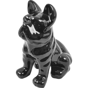 Декоративная собака Бульдог керамика черная 23x18x12 см