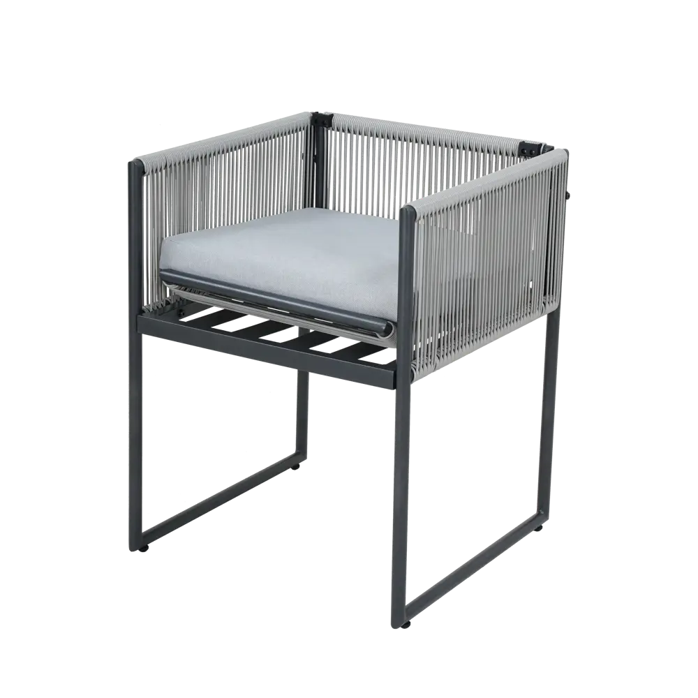 Набор садовой мебели для обеда BEGINIA Compass Сталь Стол, кресло 4 шт Серый / серебристый STLM-2192824 - Вид №4