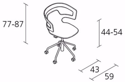 Alias 5-спицевое вращающееся кресло на колесиках Segesta selinunte sun-id-1474963 - Вид №2