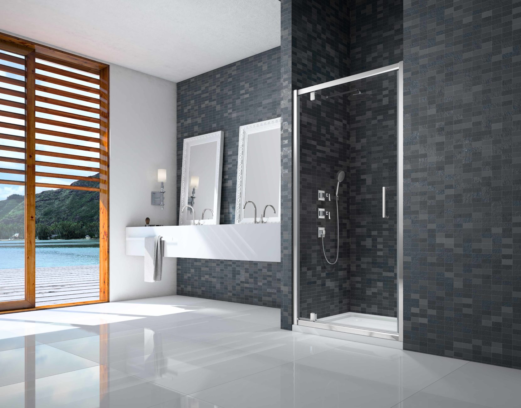 Дверь в нишу DWH06B0 Merlyn Ionic Хромированный 