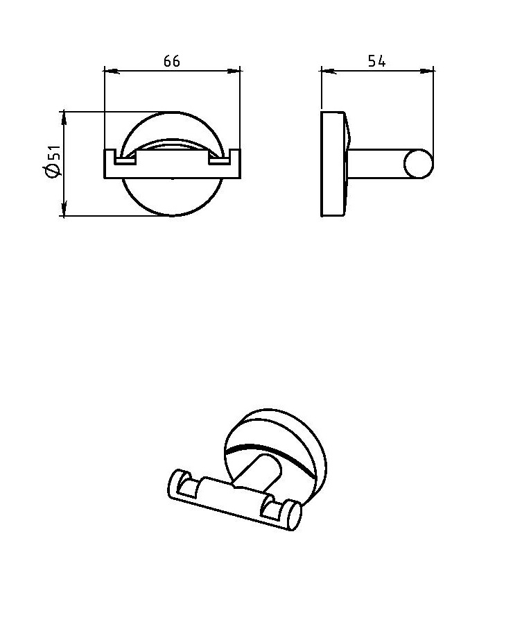 Крючок двойной Novaservis Metalia 11 0156.0 хром 01560 - Вид №1