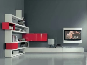 Fimar Оборудованная лакированная стена с тумбой под телевизор Side system