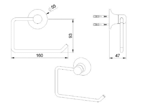 Держатель рулона из хромированной латуни rvb TIMES ARCH-00123722 - Вид №1