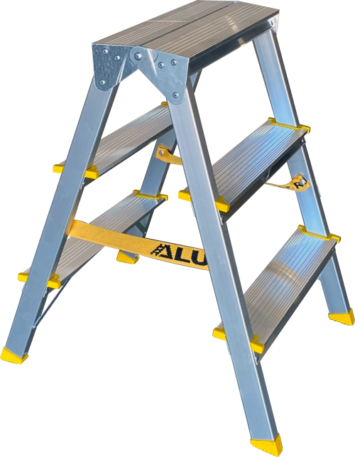 Стремянка алюминиевая двухсторонняя с анодированным покрытием Premium АРD 9203 ALUMET 