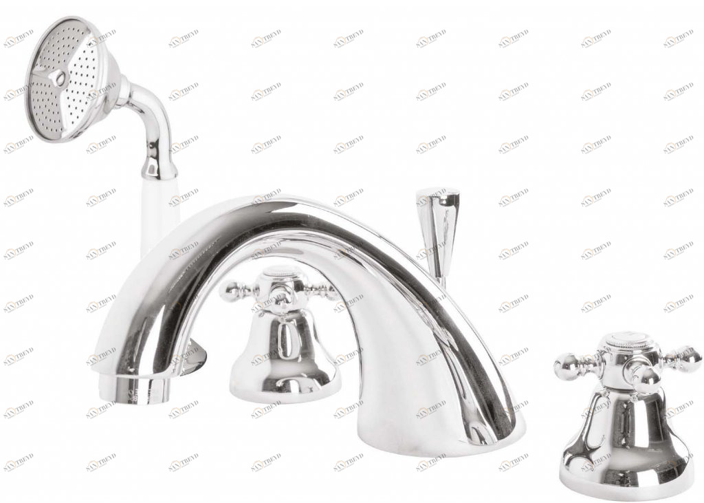 Смеситель на борт ванны с ручным выдвижным душем CEZARES GOLF-BVD-01