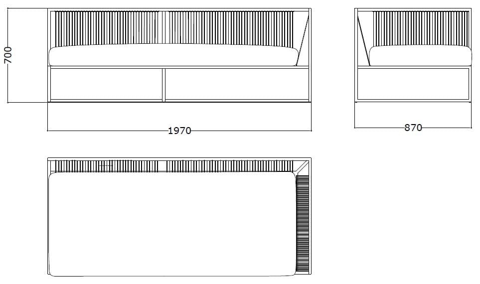 3-местный тканевый диван MDF Italia Арфа ARCH-00140835 - Вид №17