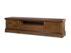 Деревянный низкий ТВ-шкаф