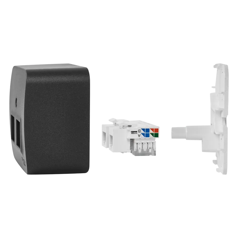 Розетка компьютерная двойная накладная Schneider Electric Blanca RJ45 UTP cat 5e без заземления цвет антрацит 86720946 STLM-2072142 SYSTEME ELECTRIC - Вид №4