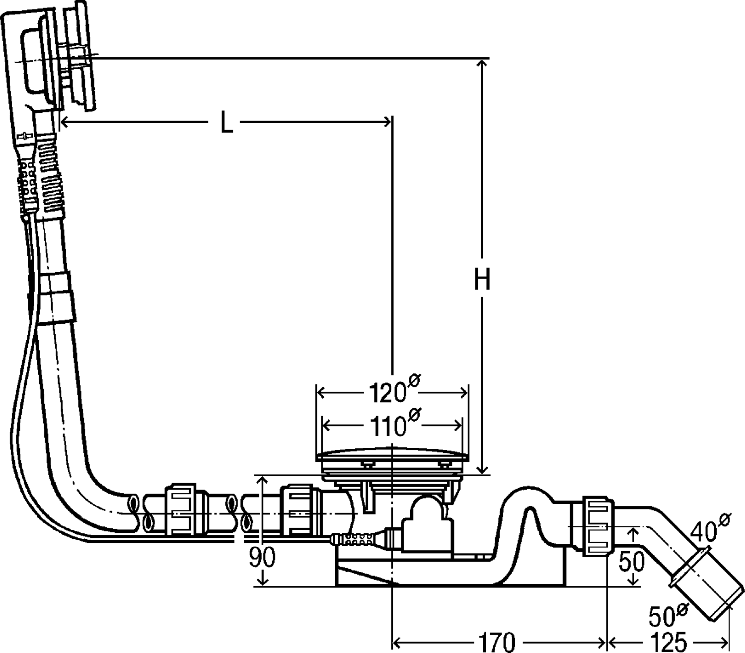 Канализационная арматура  Сифоны для ванн и душевых поддонов  Сифоны для ванн  Не содержит/в комплект не входит: VIEGA 684 754 1) Модель 6143.12 Santreyd  - Вид №2