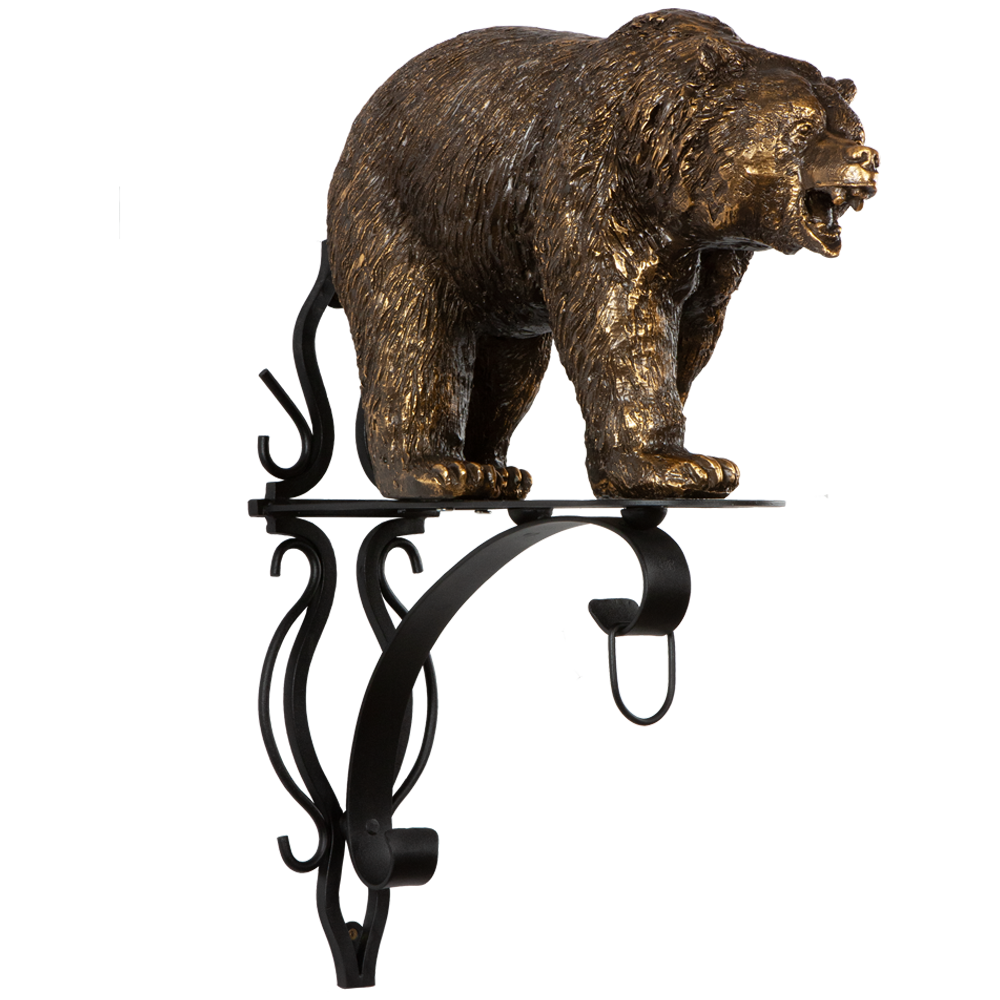 77075 Кронштейн для цветов Медведь Велес Бронза BOGACHO 4627163960376 - Вид №2