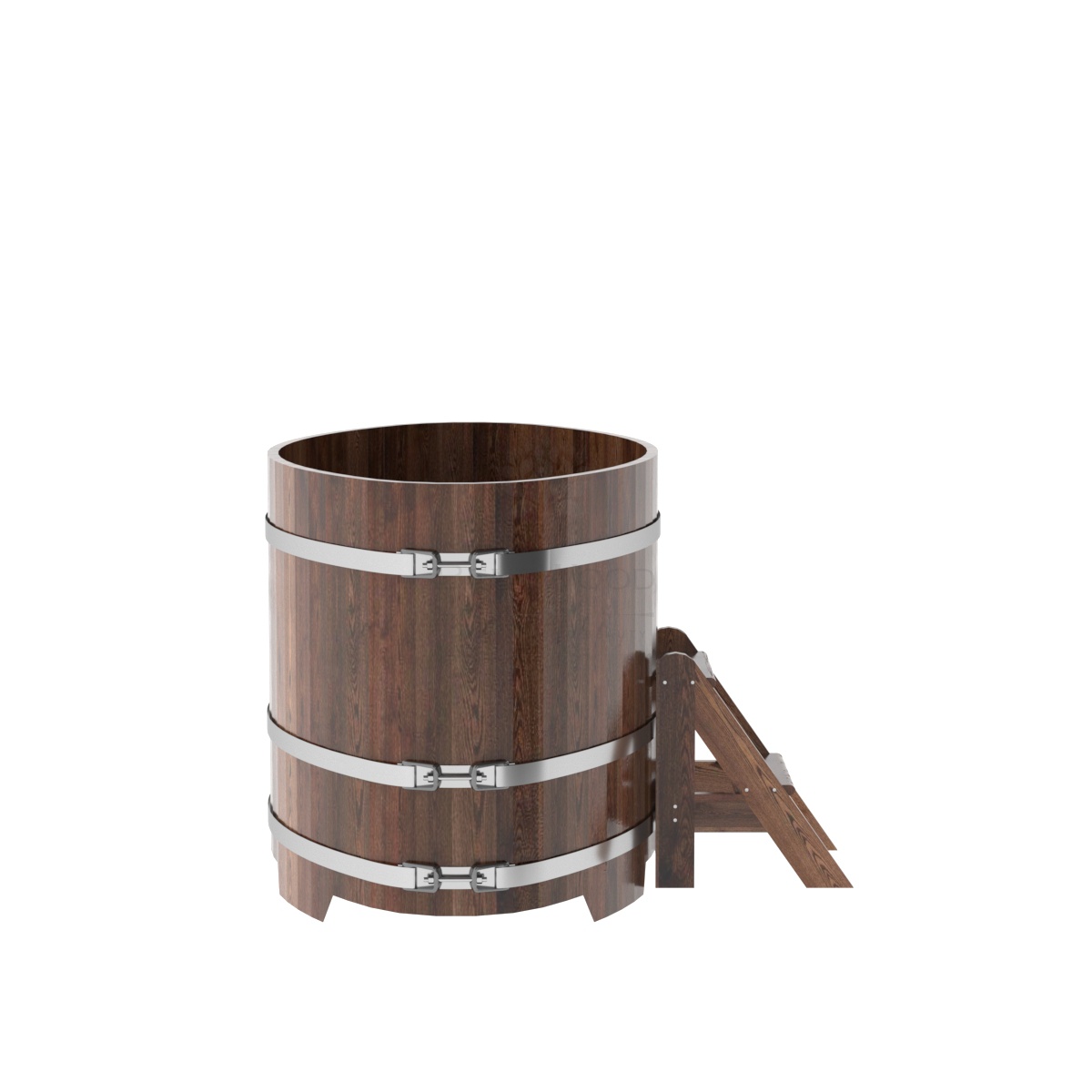 1159 Купель овальная из лиственницы 0,92х1,66х1,0 морёная премиум Alyarus  - Вид №2