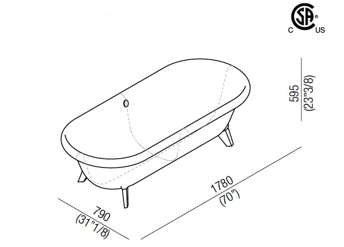 Овальная ванна Cristalplant® на ногах Agape Ottocento ARCH-00070006 - Вид №11