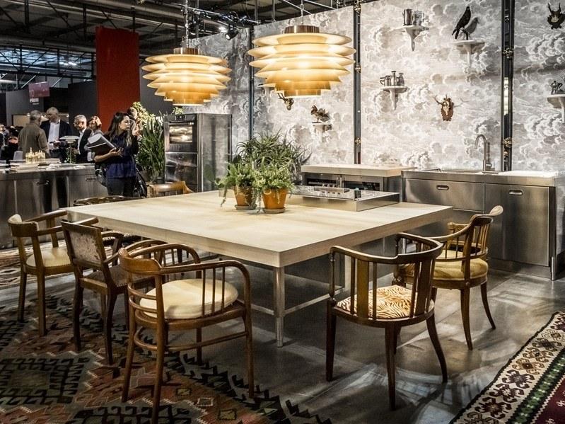 ALPES-INOX Снек-остров из нержавеющей стали и дерева Liberi in cucina sun-id-1416691 - Вид №1