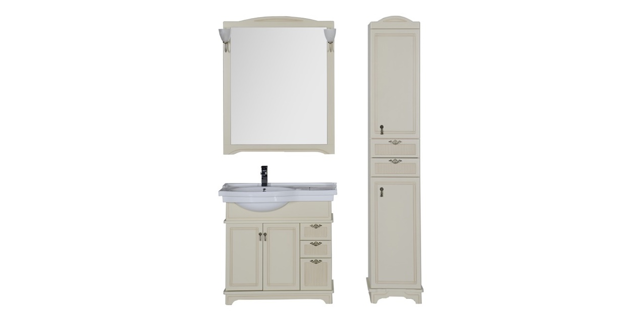 Комплект мебели Aquanet Луис 90 L бежевый 00170970 - Вид №1