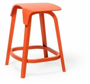 TON Низкий табурет из массива дерева с подставкой для ног Leaf