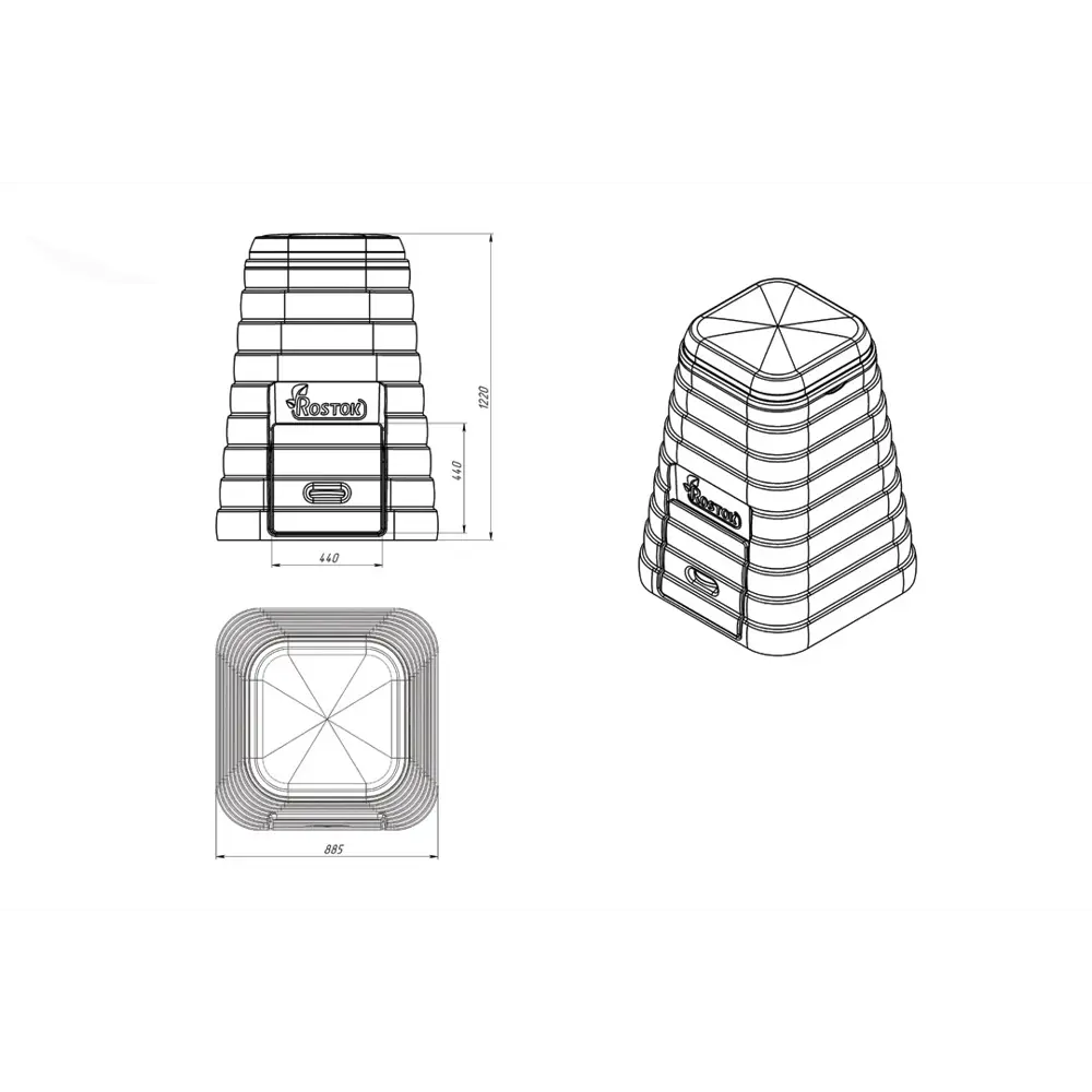 Компостер «Росток» 600 л, цвет зелёный Santreyd STLM-2134062 - Вид №2