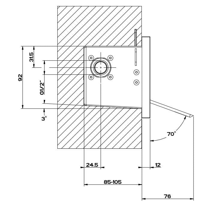 Стальная настенная насадка для душа с водопадом Gessi ARCH-00152486 - Вид №5
