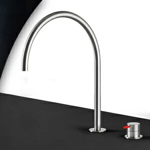 Смеситель для раковины сталь матовая с красной ручкой Toki Radomonte TKI33SCIL25