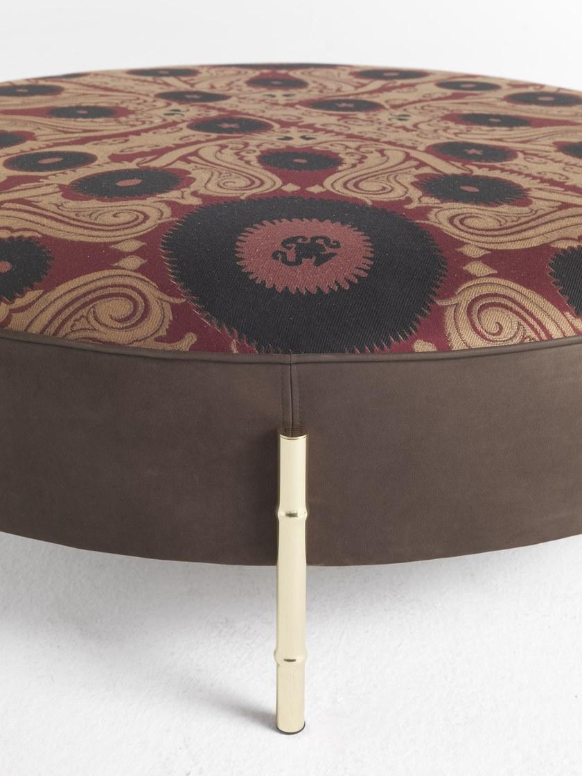 ETRO Home Interiors Круглый пуф с мягкой подкладкой из ткани и нубука Samarcanda Am.222.a - Вид №2