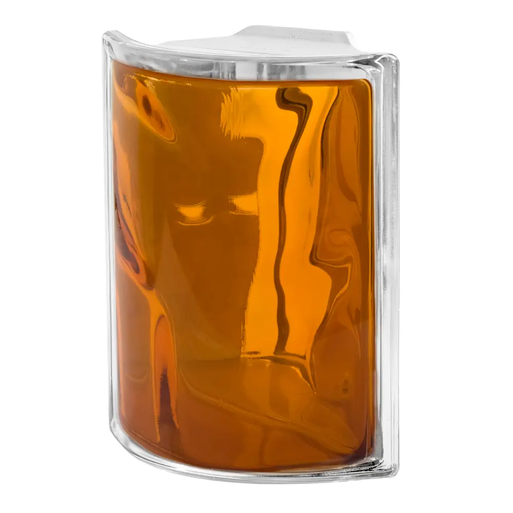 Стеклоблок Vitrablock Волна окрашенный внутри угловой цвет оранжевый STLM-2020347