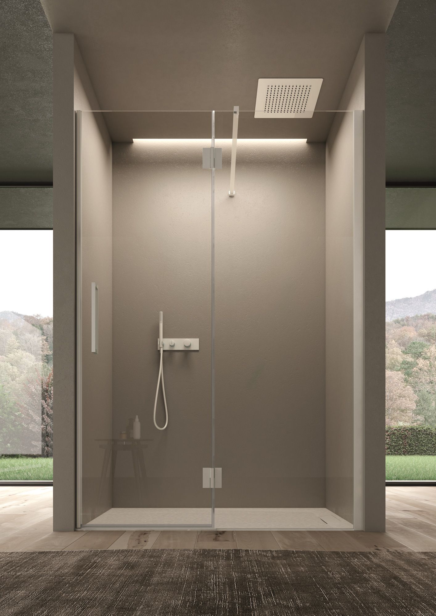 Прямоугольная нишевая душевая кабина с распашной дверью DISENIA ARCH-00019005 - Вид №1