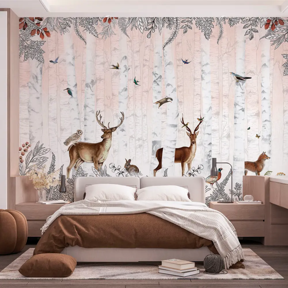 Фотообои В березовом лесу флизелиновые 400x270 см L13-570 FBRUSH 3D FLIZART STLM-2138701 - Вид №2