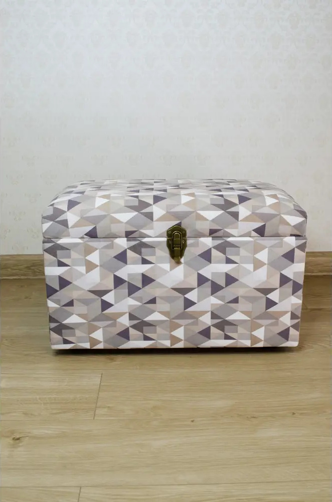 90828494 Банкетка October home Геометрия 70x40x40 см цвет серый STLM-0402064