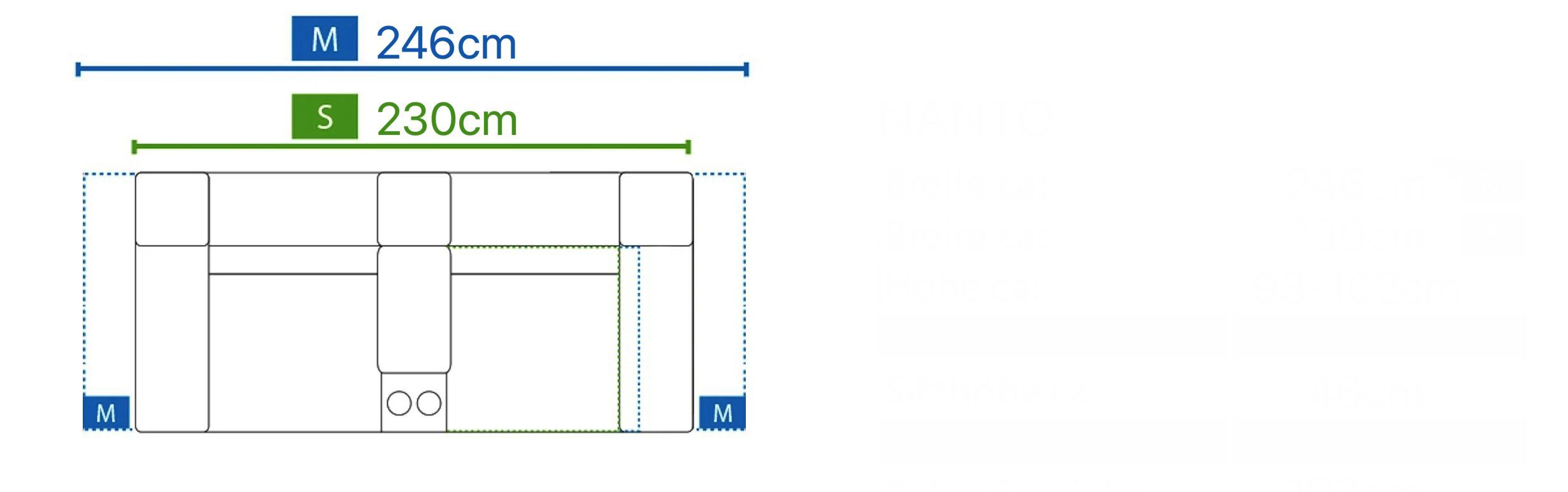 2 местный домашний кинотеатр ткань диван Sofanella Nanto Kino ARCH-00031874 - Вид №7