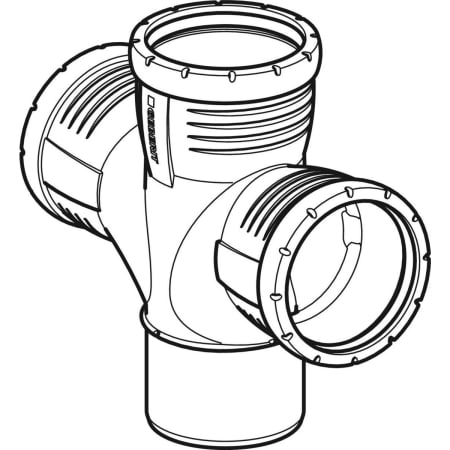 GEBERIT 393.566.14.1 Крестовина со смещенным впуском Geberit Silent-Pro 87,5°  - Вид №1