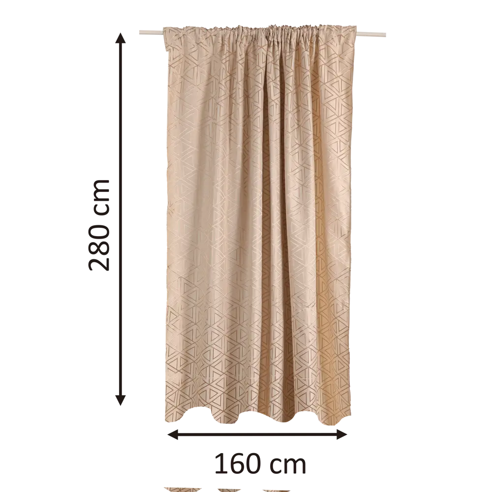 Штора на ленте Inspire Tharo 160x280 см цвет бежевый 83562133 STLM-2110867  - Вид №2