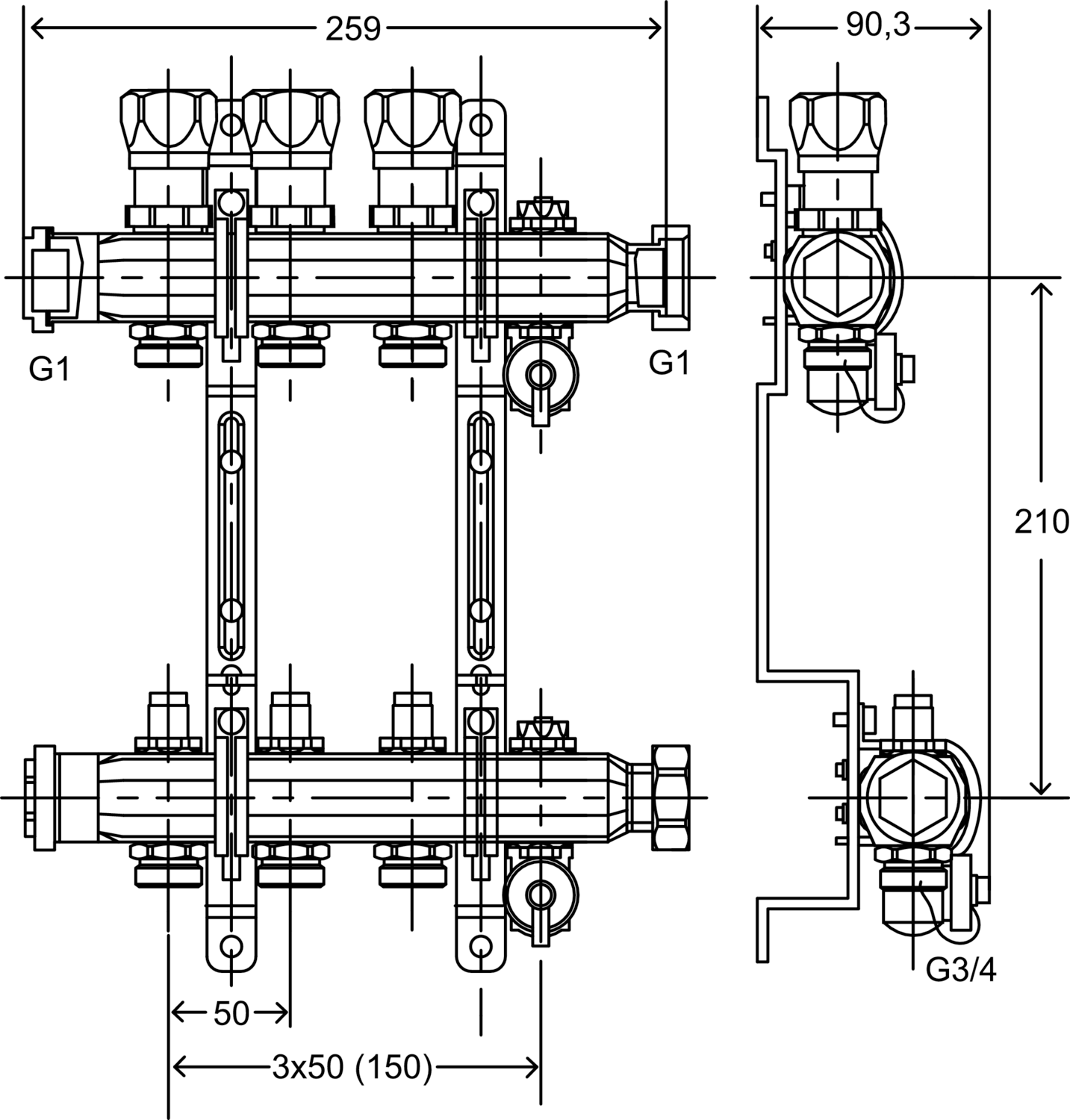587 789 1) Модель 1006 Трубопроводные системы  Fonterra панельное отопление  Коллекторы  Нержавеющая сталь Santreyd  - Вид №2