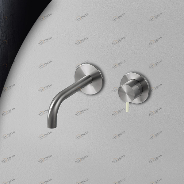 Смеситель для раковины сталь матовая с серой ручкой Toki Radomonte TKI18SCIL29