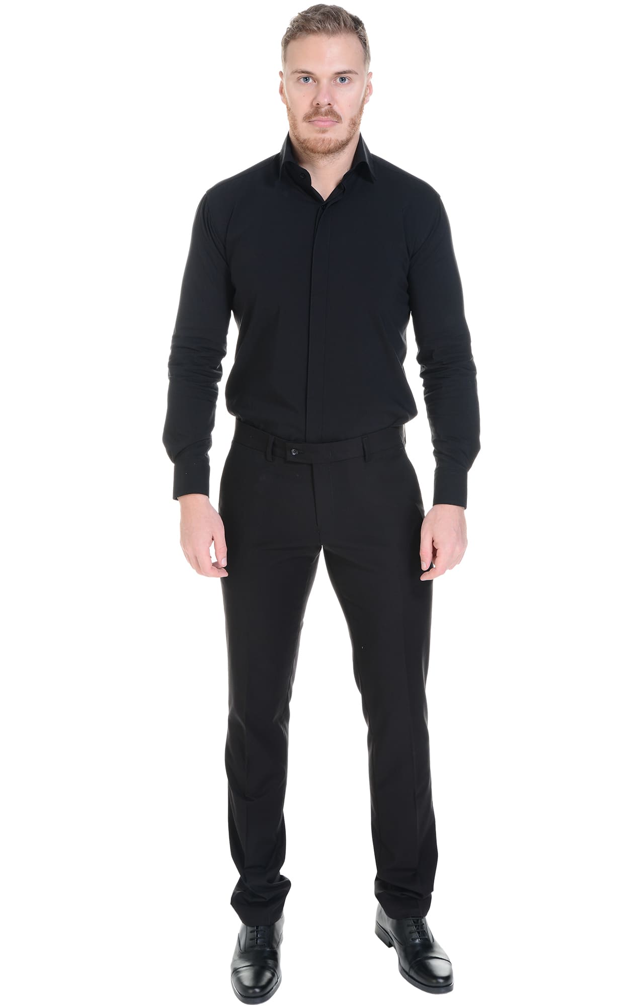 62478 Рубашка мужская  black El-Risto  Корпоративная одежда  размер 41/176-182  - Вид №6