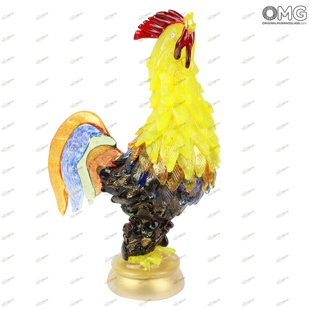1336 ORIGINALMURANOGLASS Статуэтка - Золотой петушок - Gallo oro - муранское стекло  см 