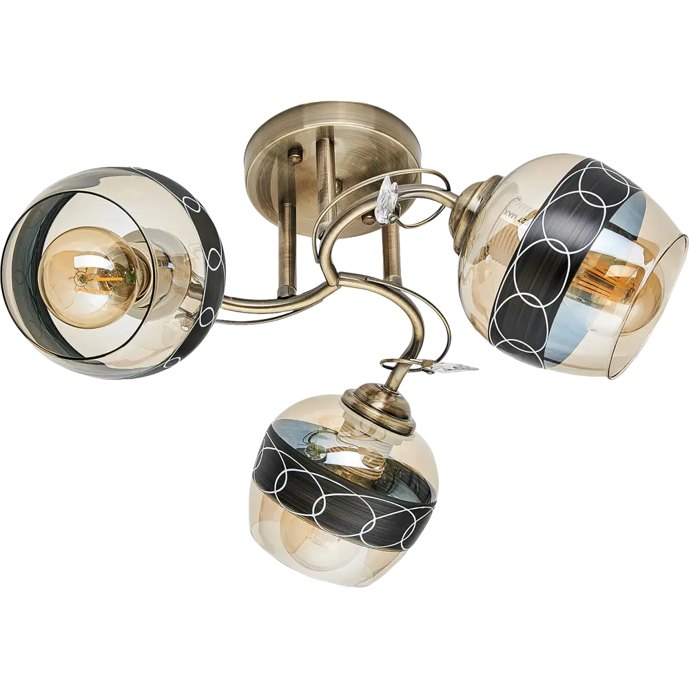 Люстра потолочная Ritter NAPOLI 52416 8 3 лампы Е27 цвет античная латунь STLM-2030014 - Вид №1