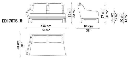 B&B Italia Диван из ткани с шезлонгом Édouard EDOUARD sun-id-1511183 - Вид №12