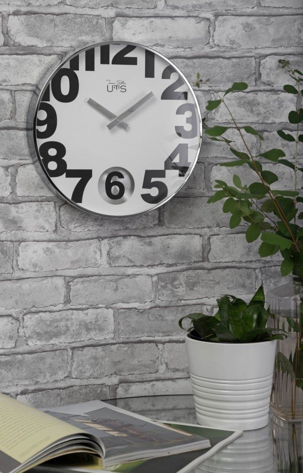 Часы настенные серебристые Tomas Stern 4003S TOMAS STERN ДИЗАЙНЕРСКИЕ 00-3872673 Серебро  - Вид №2