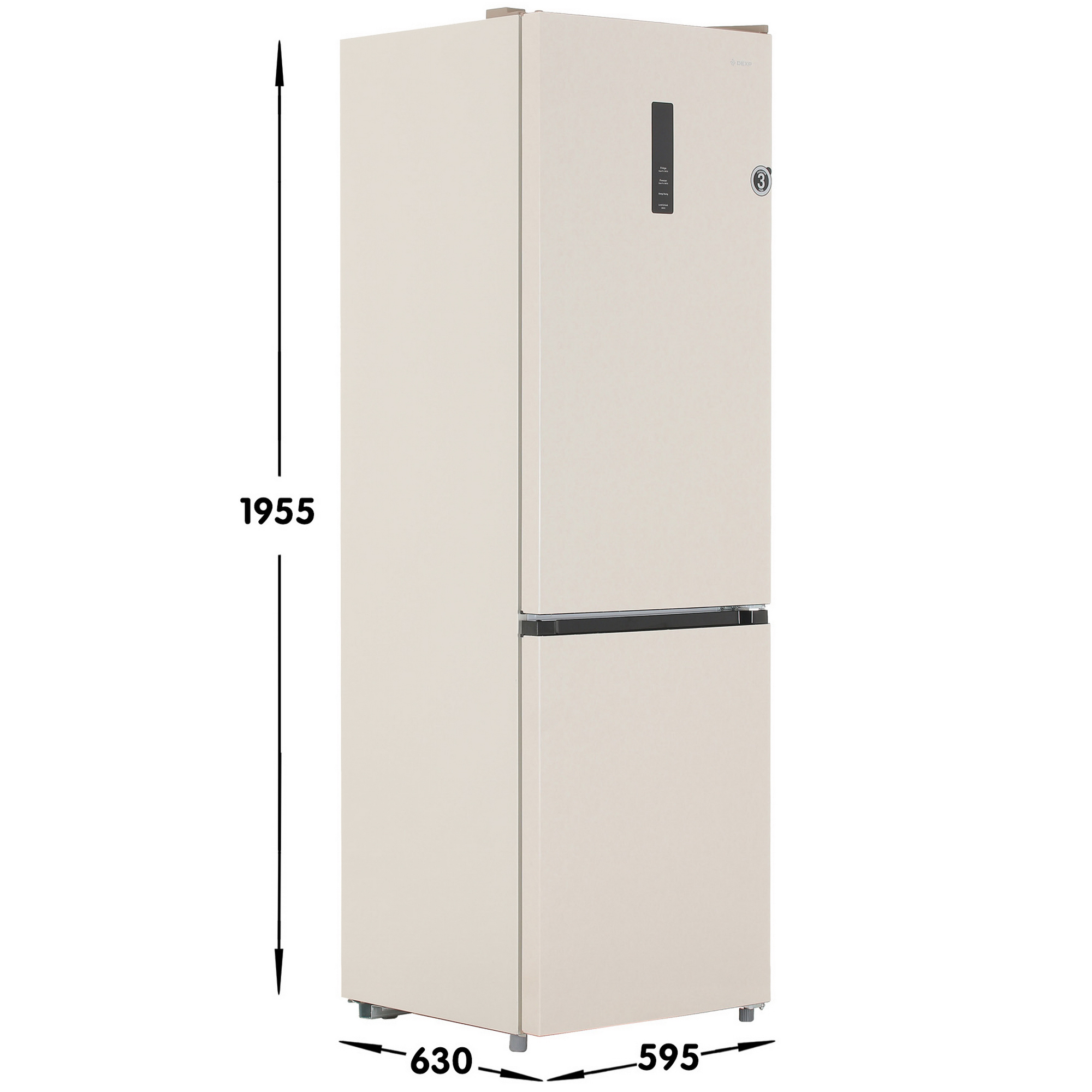 5063743 Холодильник с морозильником   DEXP B4-0340BKA бежевый STDN-0122483 - Вид №6