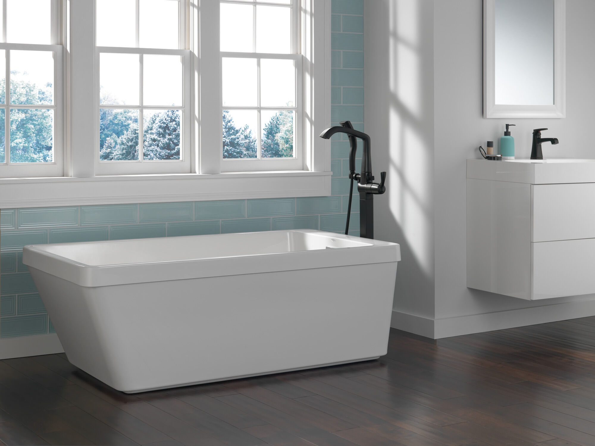 Смеситель для унитаза с одной ручкой - металлический всплывающий Delta Faucet 564-BLMPU-DST - Вид №7