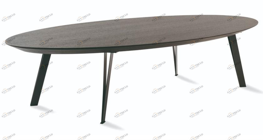 Ph Collection Низкий овальный журнальный столик из стали и дерева Wally sun-id-1367898