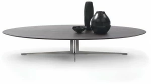 Flexform Овальный деревянный журнальный столик Fly