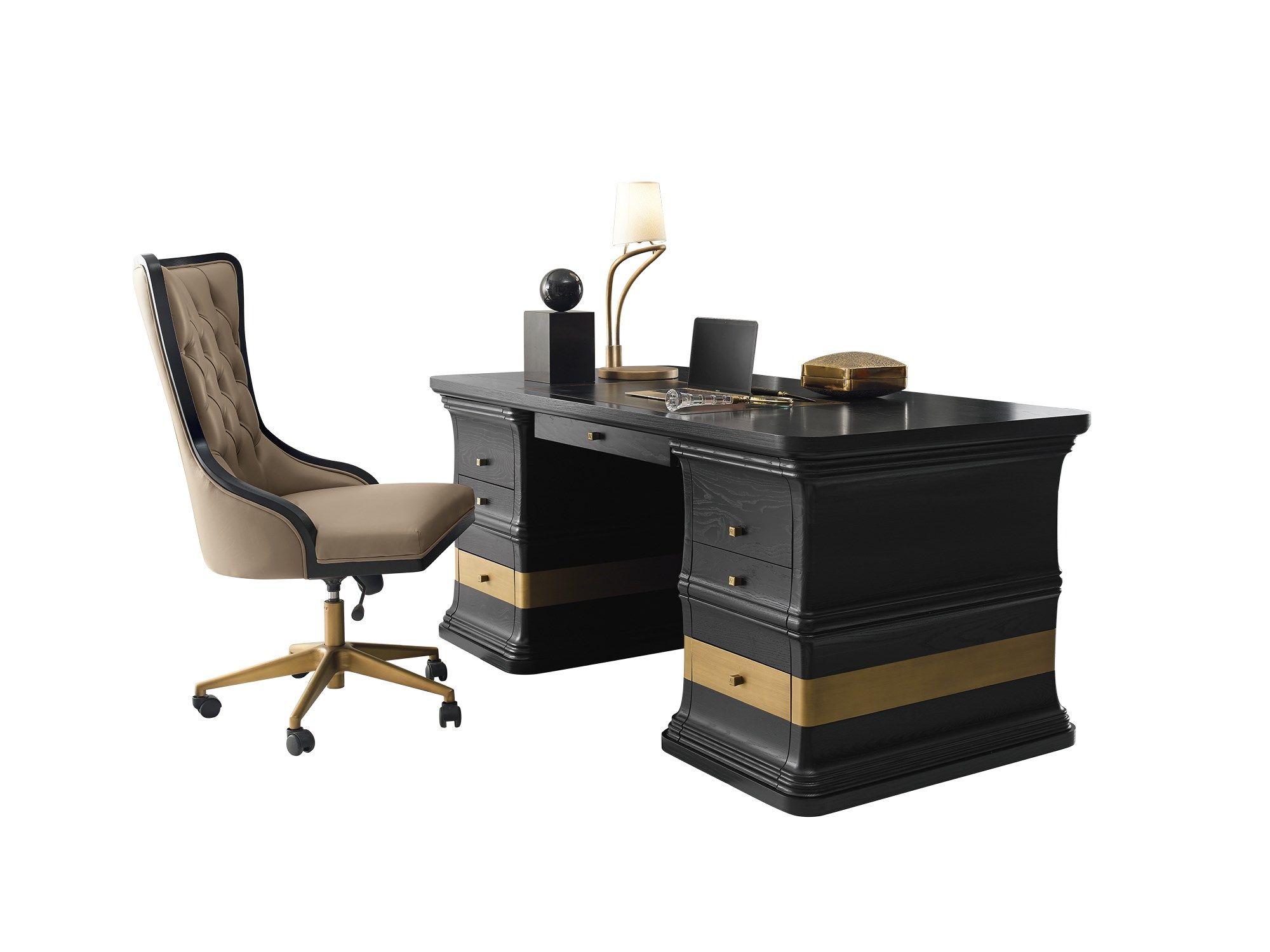 Кожаный стул capitonné с колесами A.R. Arredamenti Dilan ARCH-00052076 - Вид №1