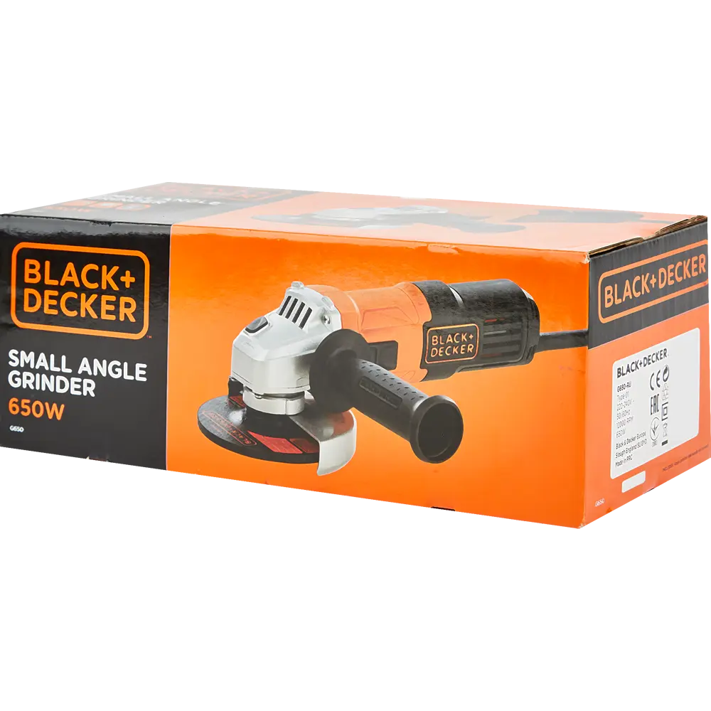 УШМ (болгарка) Black&Decker G650-RU, 650 Вт, 115 мм BLACK + DECKER STLM-2107561 - Вид №5