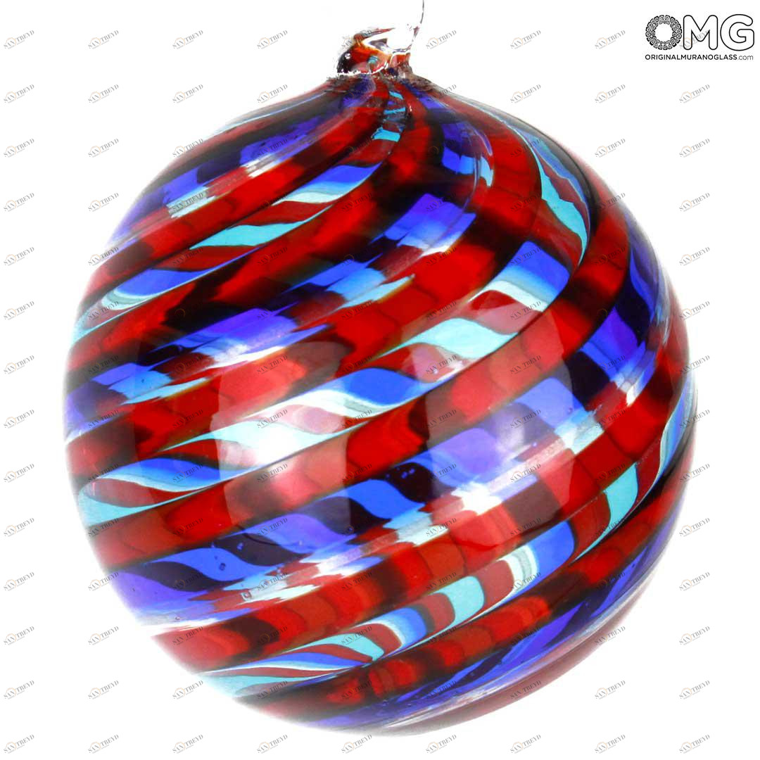 2631 ORIGINALMURANOGLASS Ёлочный шар Fantasy - спираль - MURANO GLASS XMAS 8 см 